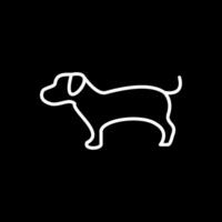 perro línea invertido icono diseño vector