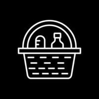 Picnic Basket Line Inverted Icon Design vector