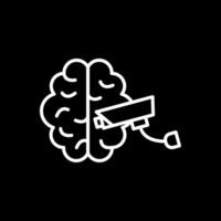 Brain Line Inverted Icon Design vector