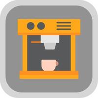 Coffee Machine Flat round corner Icon Design vector