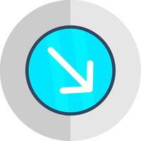 Down Right Arrow Flat Scale Icon Design vector