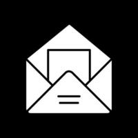 Envelope Glyph Inverted Icon Design vector