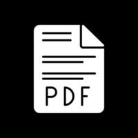 Pdf Glyph Inverted Icon Design vector