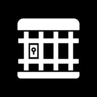 Jail Glyph Inverted Icon Design vector