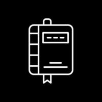 Note Book Line Inverted Icon Design vector