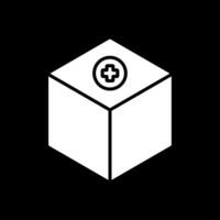 caja glifo invertido icono diseño vector
