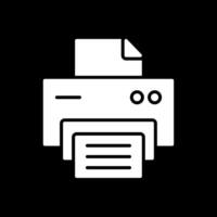 Printer Glyph Inverted Icon Design vector