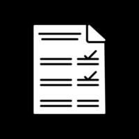 Checklist Glyph Inverted Icon Design vector