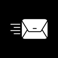 Envelope Glyph Inverted Icon Design vector