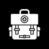 First Aid Glyph Inverted Icon Design vector