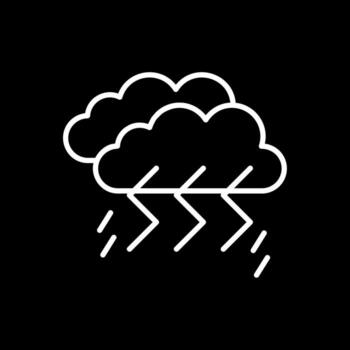 Thunder and Lighning Line Inverted Icon Design vector