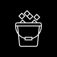 Ice Bucket Line Inverted Icon Design vector