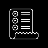 Check List Line Inverted Icon Design vector