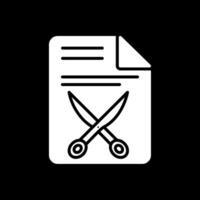 Document Glyph Inverted Icon Design vector