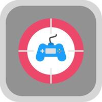 Shooting Game Flat round corner Icon Design vector