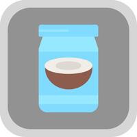 Coconut Oil Flat round corner Icon Design vector