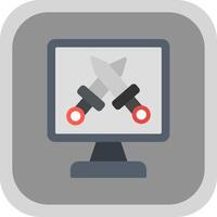 Monitor Screen Flat round corner Icon Design vector