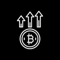 bitcoin arriba línea invertido icono diseño vector