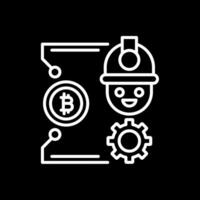 Bitcoin Craft Line Inverted Icon Design vector