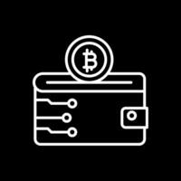 criptomoneda billetera línea invertido icono diseño vector