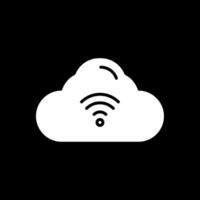 Cloud Glyph Inverted Icon Design vector