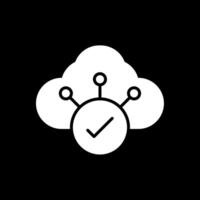 nube glifo invertido icono diseño vector