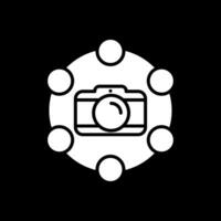 Camera Glyph Inverted Icon Design vector