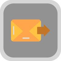 Email Flat round corner Icon Design vector