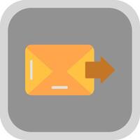 Email Flat round corner Icon Design vector