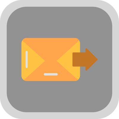 Email Flat round corner Icon Design