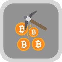 Bitcoin Mining Flat round corner Icon Design vector