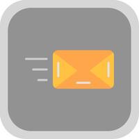 Email Flat round corner Icon Design vector