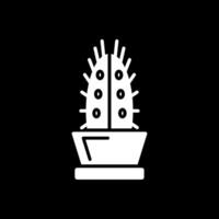 Cactus Glyph Inverted Icon Design vector