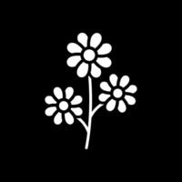 Flower Glyph Inverted Icon Design vector