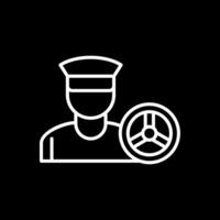 Driver Line Inverted Icon Design vector