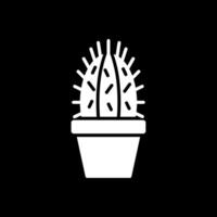 Cactus Glyph Inverted Icon Design vector