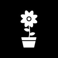 Flower Glyph Inverted Icon Design vector