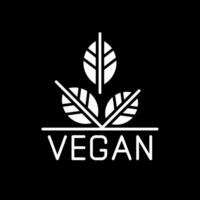 Vegan Glyph Inverted Icon Design vector