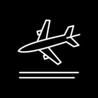 Landing Line Inverted Icon Design vector