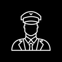 Pilot Line Inverted Icon Design vector