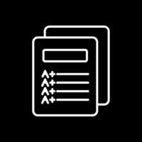 Report Card Line Inverted Icon Design vector