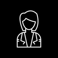 Stewardess Line Inverted Icon Design vector