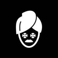 Face Mask Glyph Inverted Icon Design vector