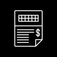 Invoice Line Inverted Icon Design vector