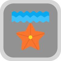 Starfish Flat round corner Icon Design vector