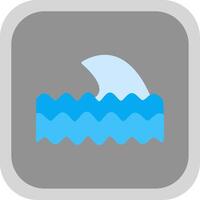 Ocean Waves Flat round corner Icon Design vector