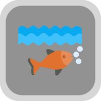 Fish Flat round corner Icon Design vector