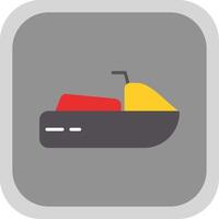 Jet Ski Flat round corner Icon Design vector