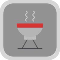 Grill Flat round corner Icon Design vector