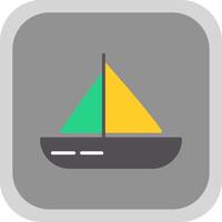 Sailing Boat Flat round corner Icon Design vector